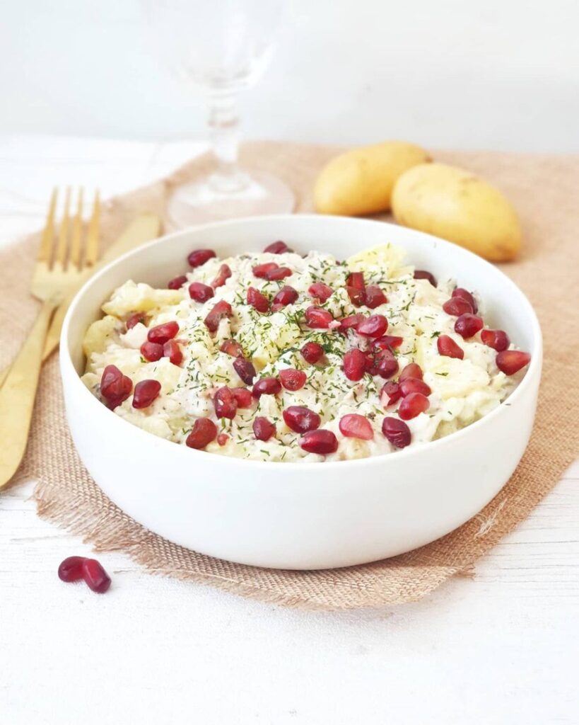 Salade de pommes de terre au tzatziki – sardines – grenade