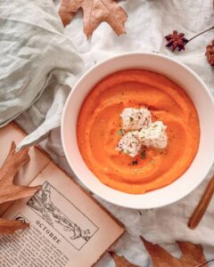 Velouté de butternut et mozzarella