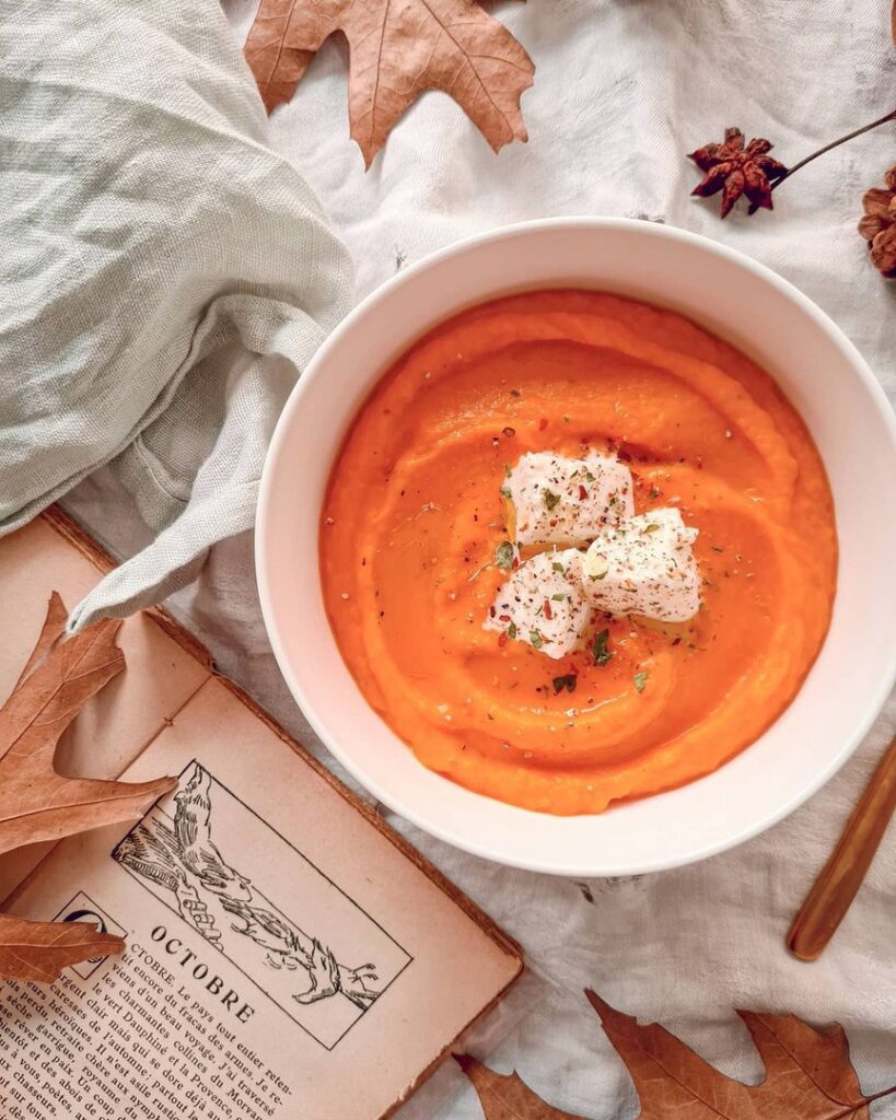 Velouté de butternut et mozzarella