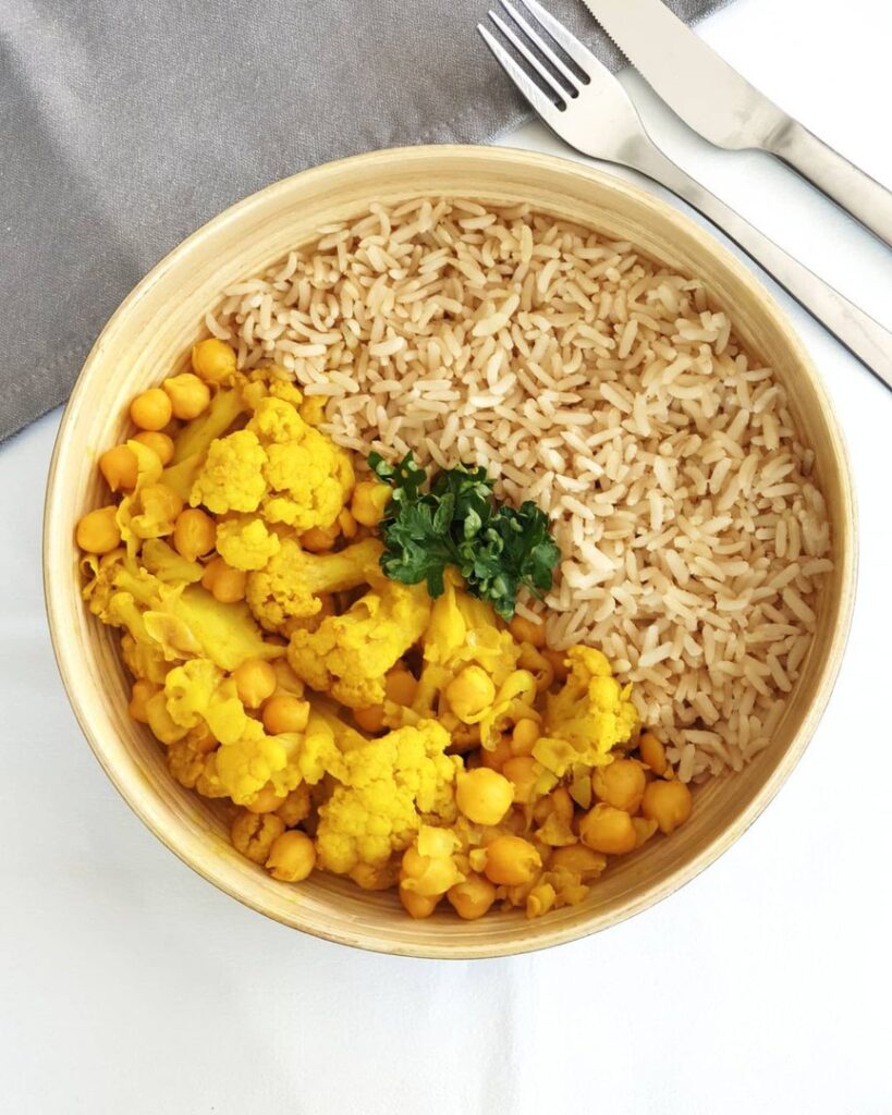 Curry de pois chiches – chou fleur