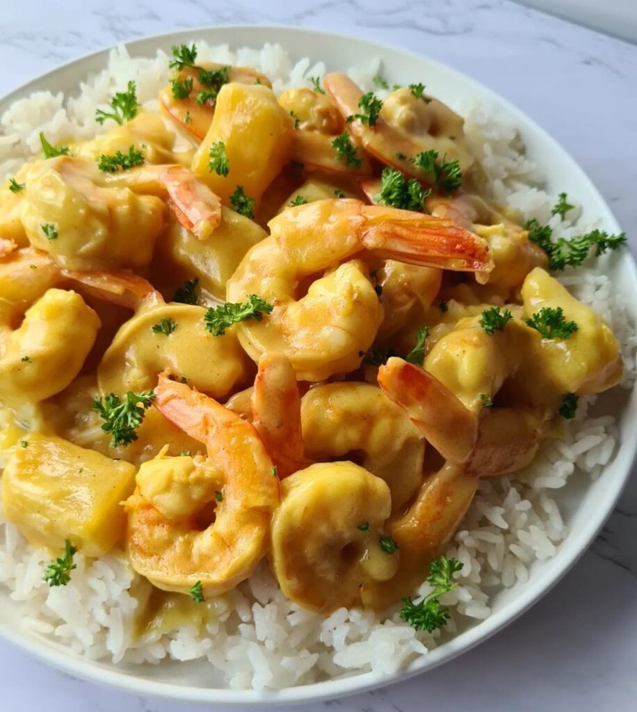 Crevettes sauce coco & ananas