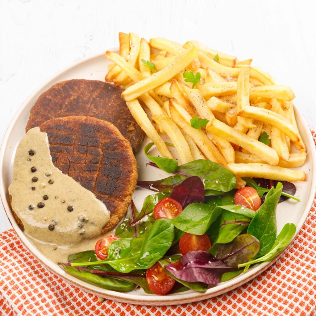Steak au poivre végétarien