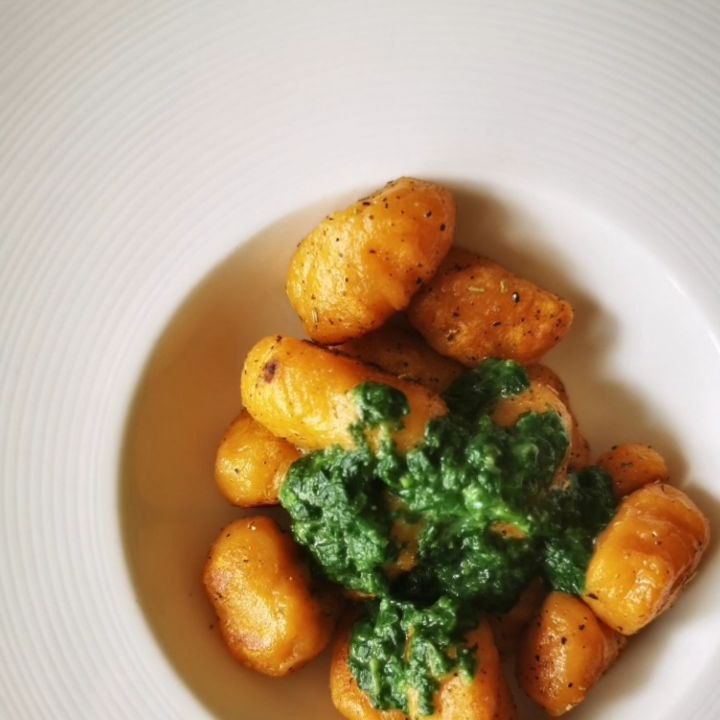 Gnocchis de patates douces aux épinards Gnocchis de patates douces aux épinards