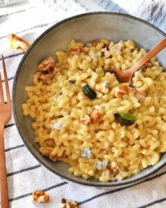 Pasta crémeuses gorgonzola – noix – basilic