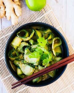 Concombres aux saveurs asiatiques