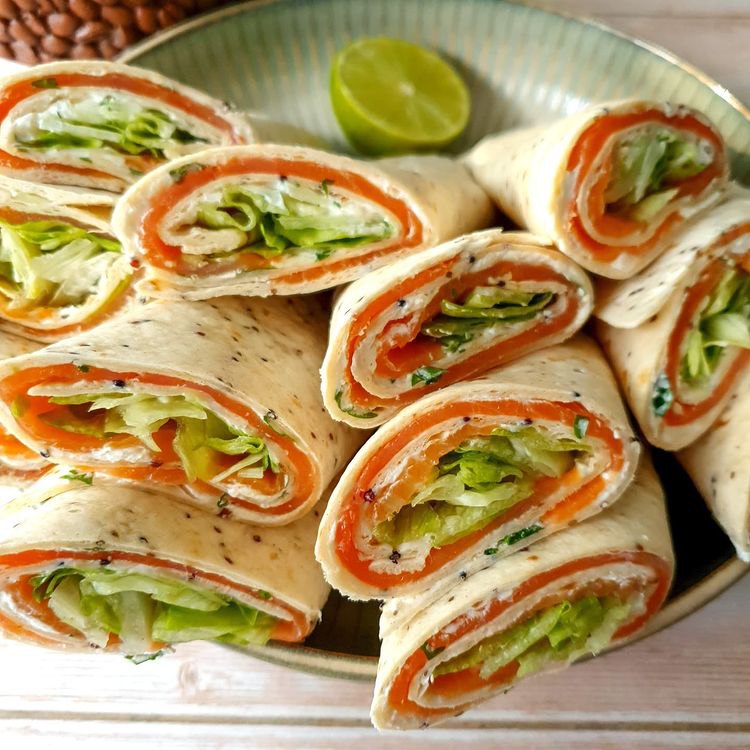 Wraps au saumon et fromage frais Wraps au saumon et fromage frais