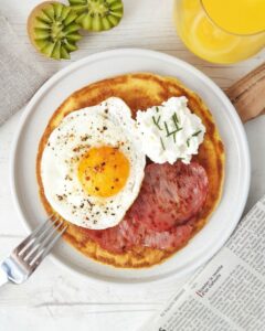 Pancake salé à la polenta