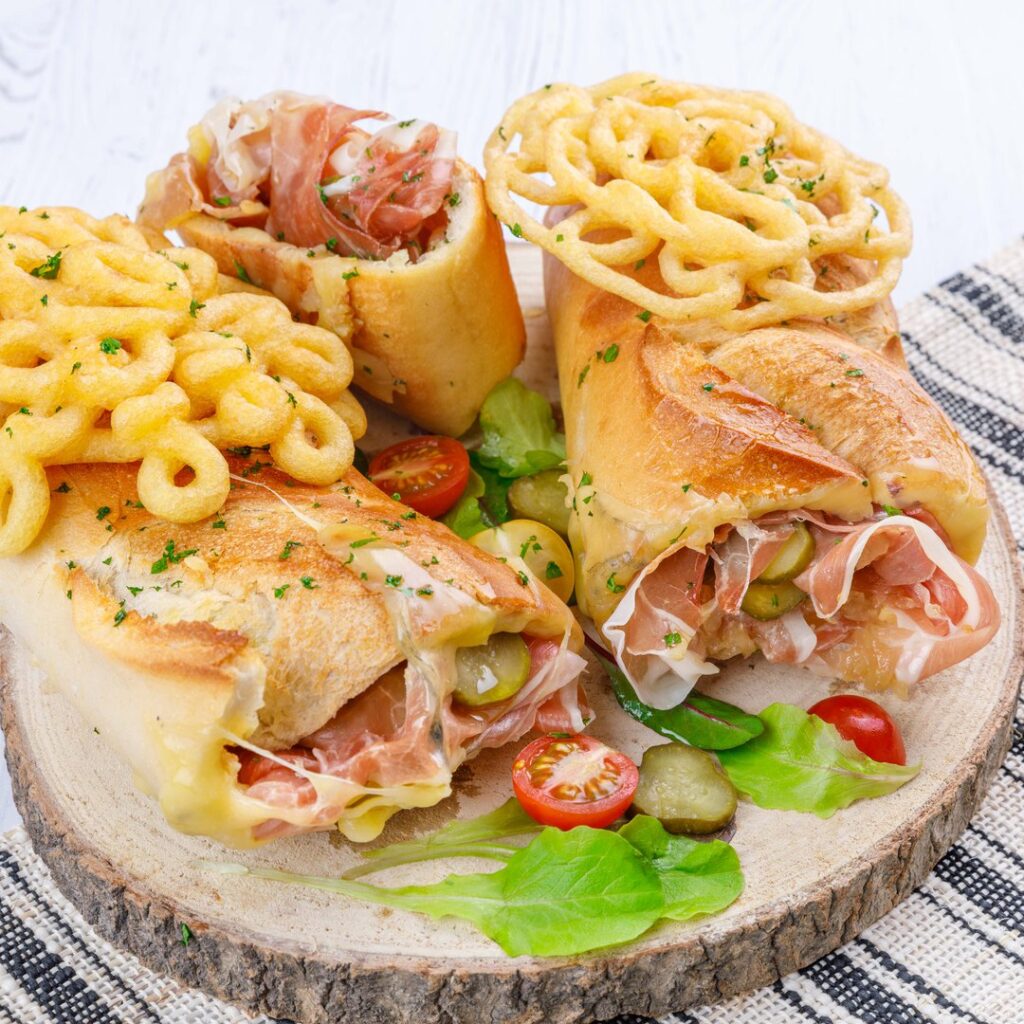 Sándwich de racleta con puré crujiente!
