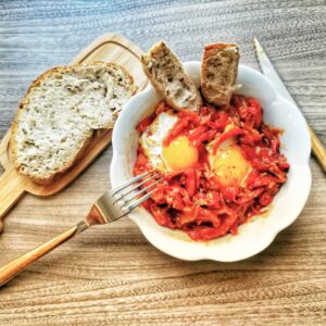 Oeufs en Piperade au piment d&rsquo; Espelette