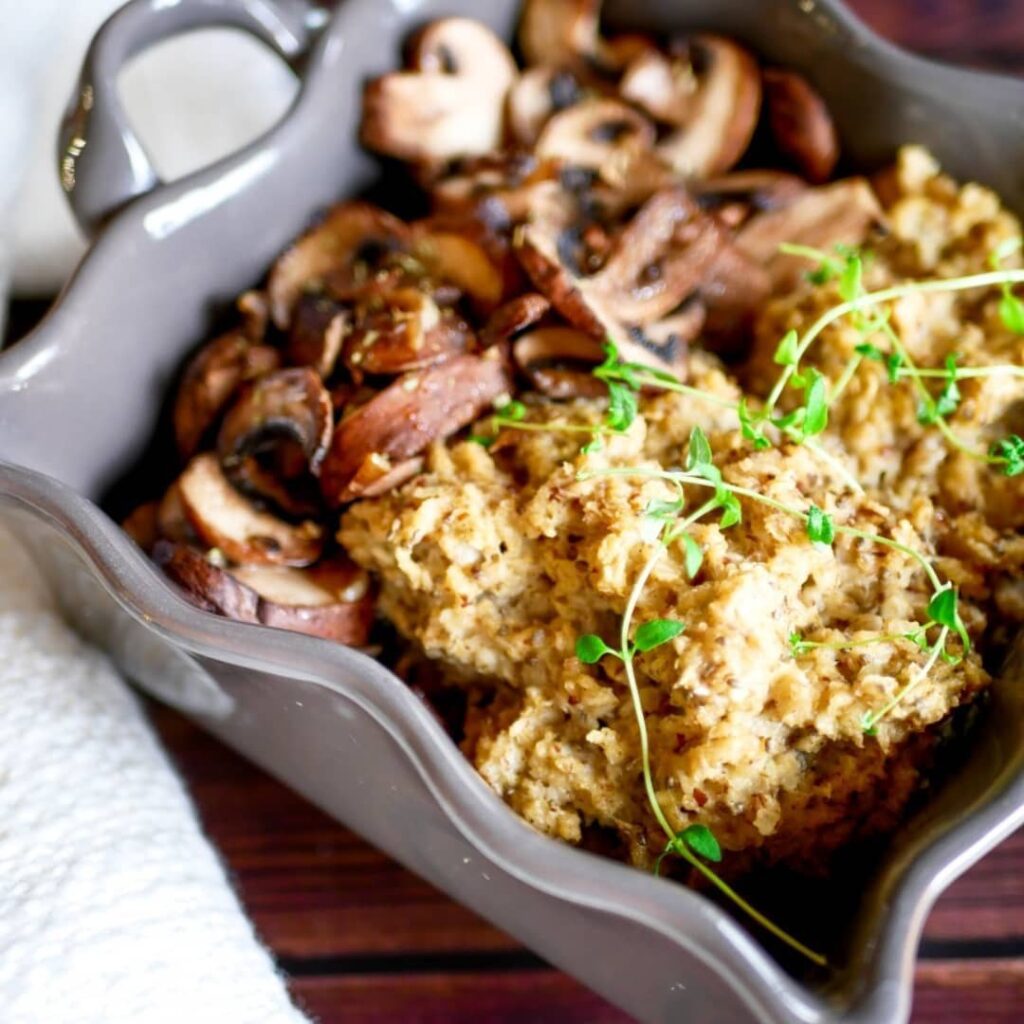 Porridge salé – champignons frais