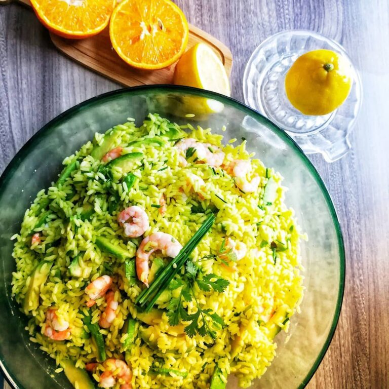 Salade de riz safrané aux jus d’ agrumes Salade de riz safrané aux jus d’ agrumes