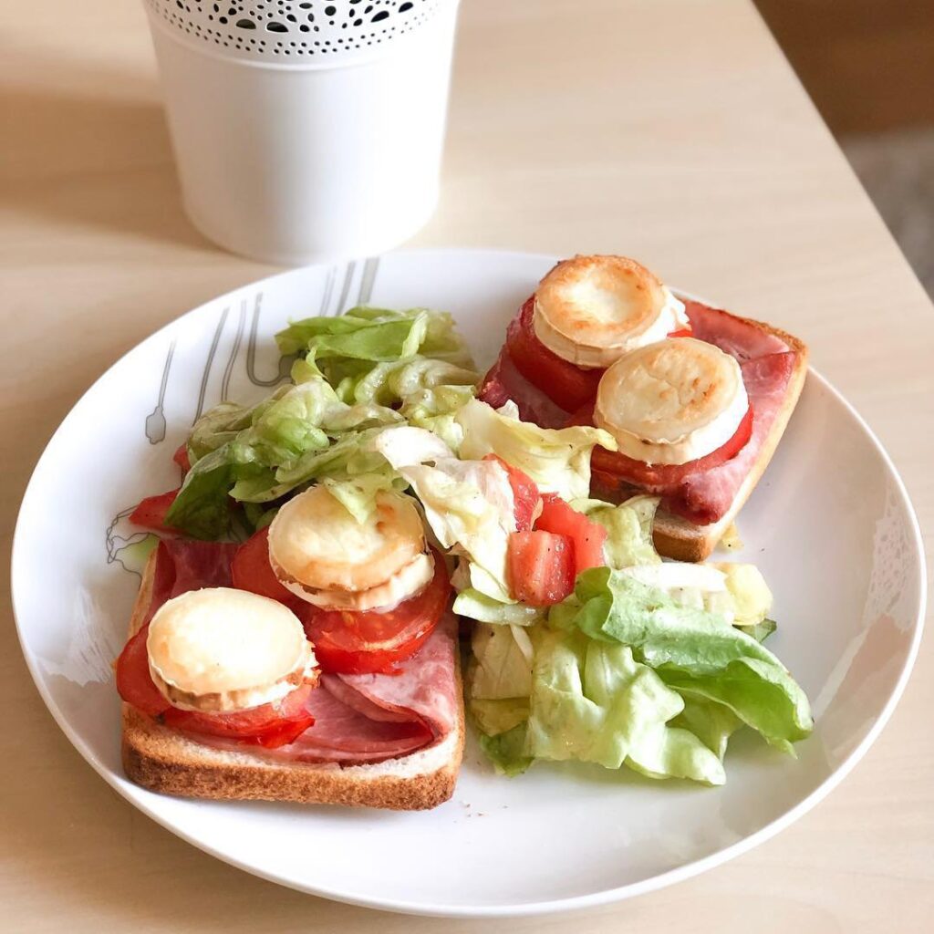 Toast chèvre jambon tomate
