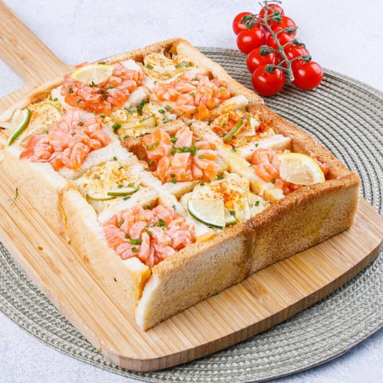 Damier apéro saumon poireaux