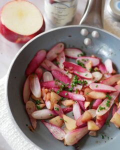Radis poelés aux pommes