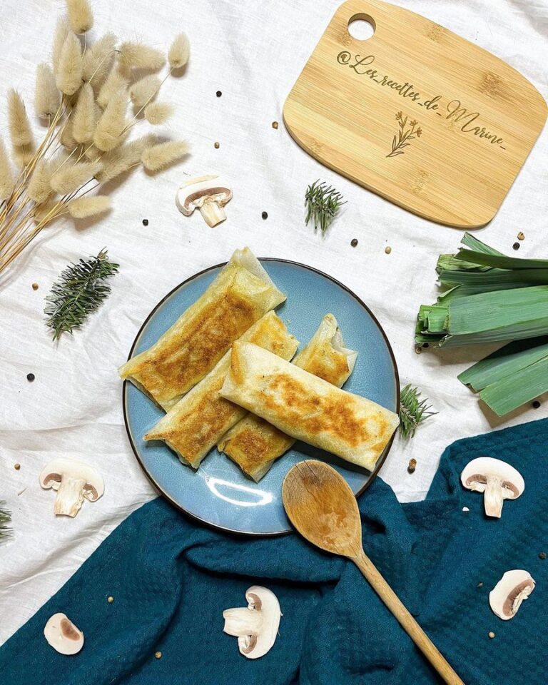 Bricks champignons – poireaux et comté râpé Bricks champignons – poireaux et comté râpé
