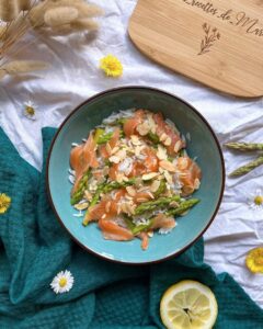 Salade d’asperges – riz – saumon et citron Salade d’asperges – riz – saumon et citron