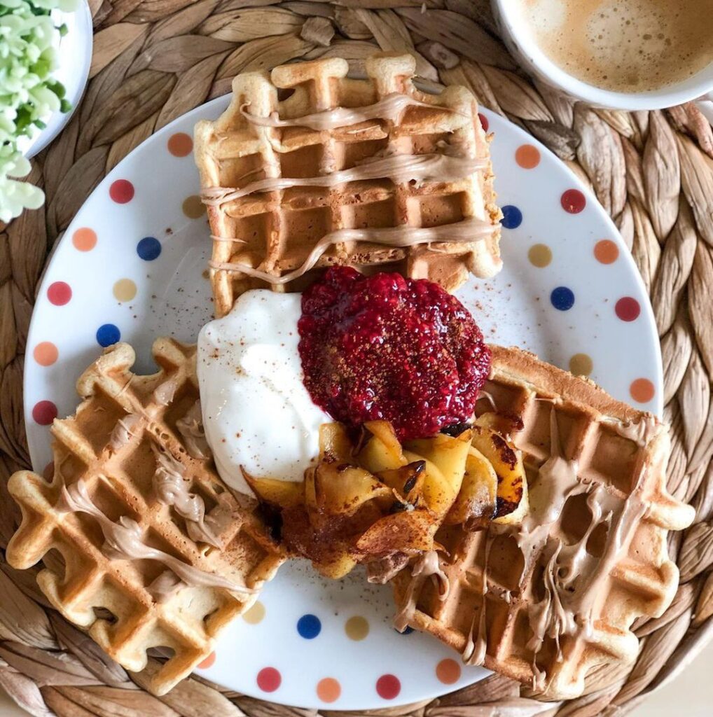 Gaufres à la compote de pommes