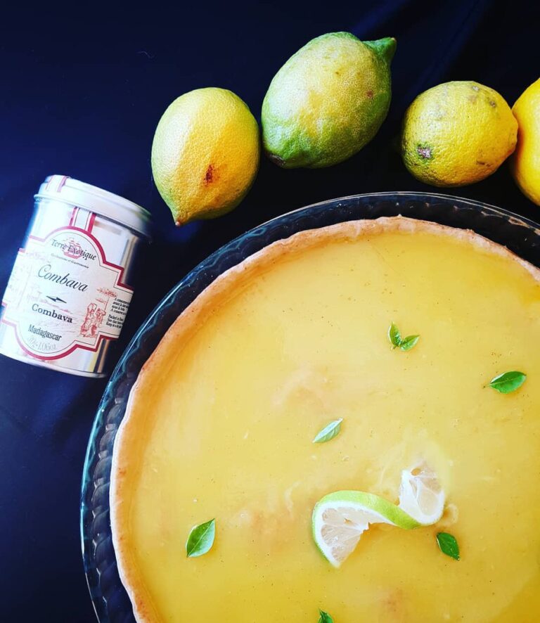 Tarte aux  citron-combava-curcuma