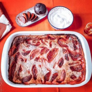 Clafoutis aux prunes rouges d Espagne