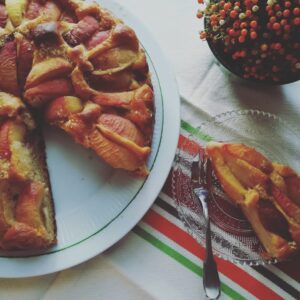 Gâteau moelleux pêches citron