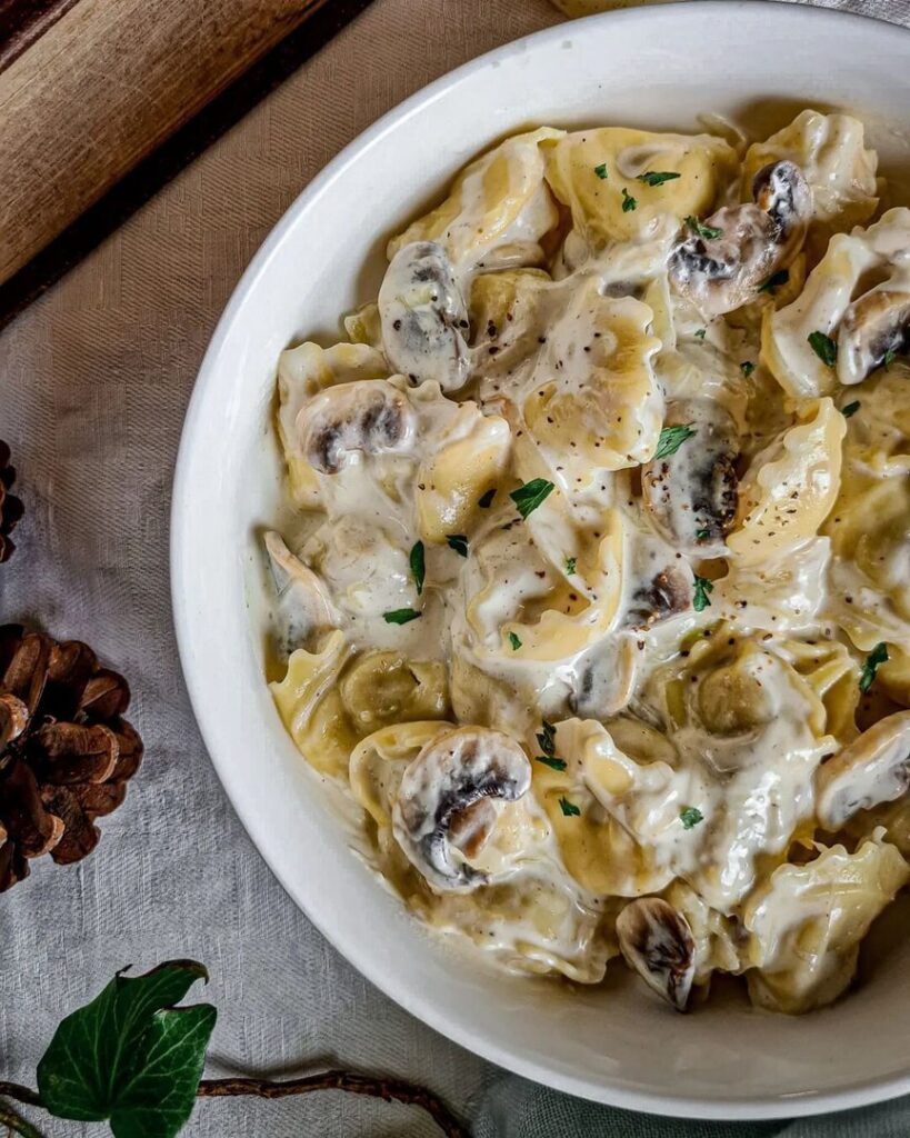 Tortellini à la crème de champignons