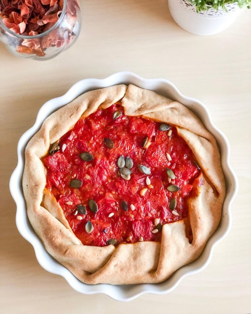 Tarte à la farine de petit épeautre et à la tomate