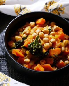 Tajine de patates douces aux pois chiches