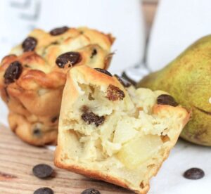 Muffins poire & chocolat protéinés