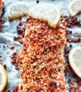 Saumon en croûte de pistaches