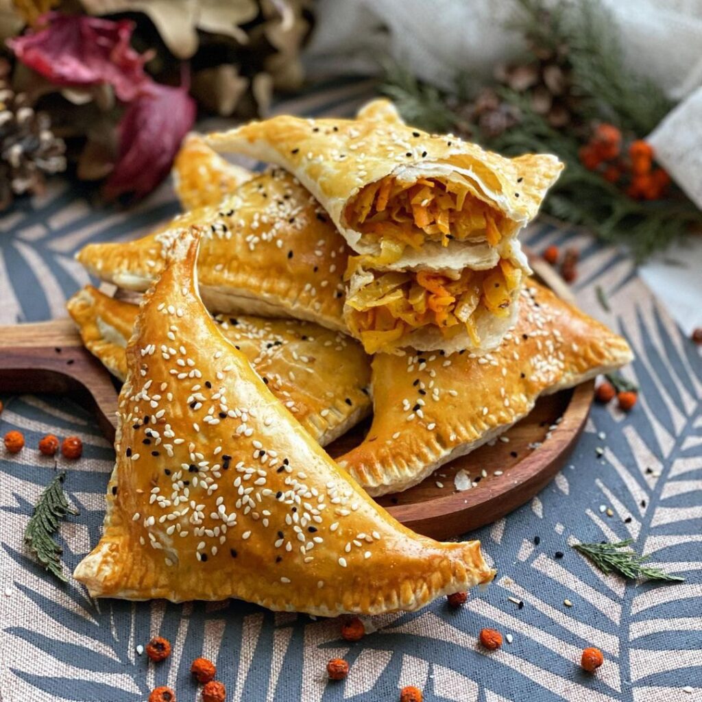 Feuilleté au chou et aux carottes