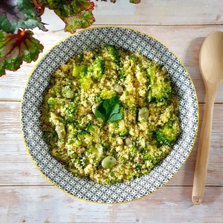 Semoule aux légumes verts