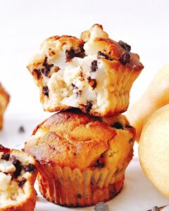 Muffins aux poires et pépites de chocolat