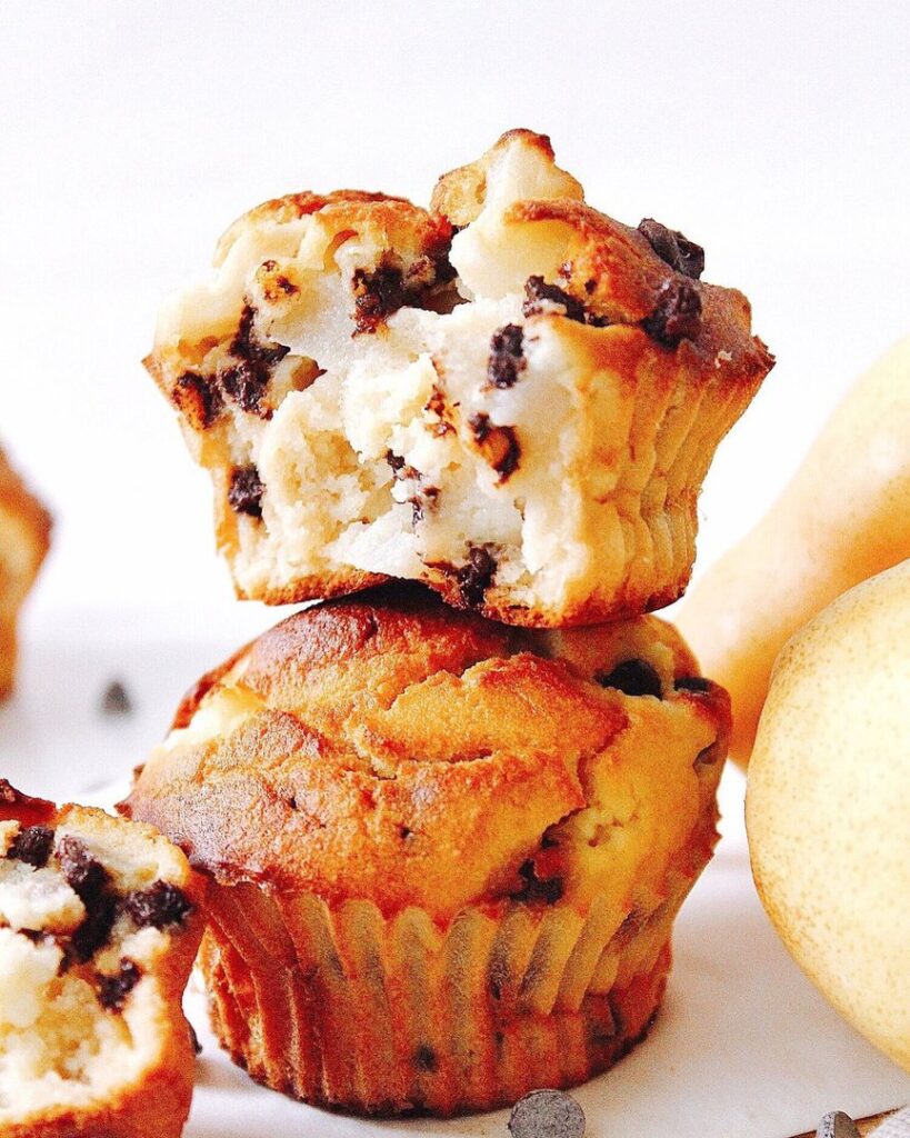 Muffins aux poires et pépites de chocolat