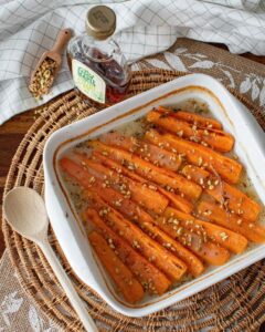 Carottes à la crème de riz et aux pistaches Carottes à la crème de riz et aux pistaches