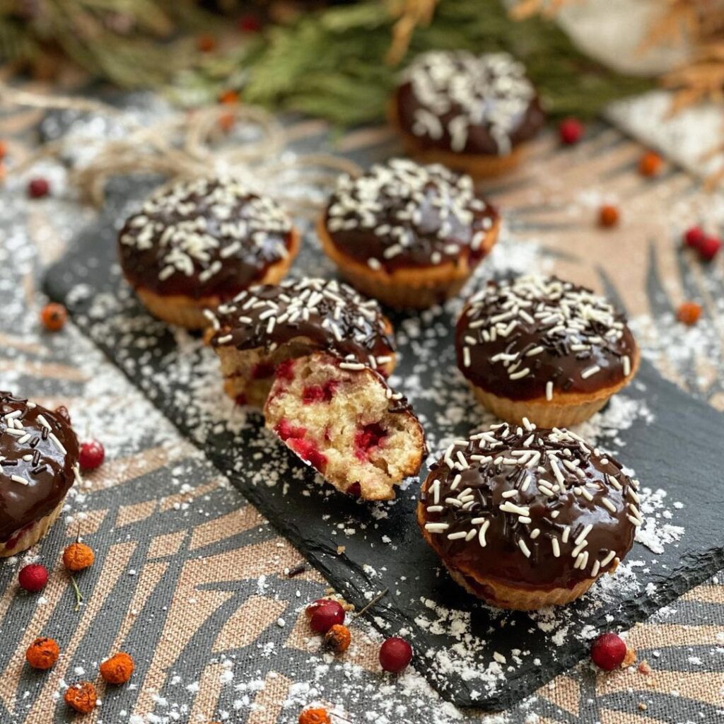 Muffins aux framboises et au chocolat