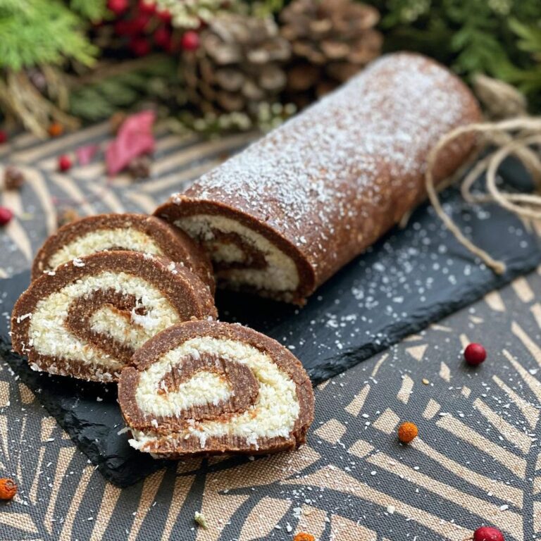 Roulé au chocolat et à la crème de coco