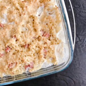 Pâtes au jambon gratinés