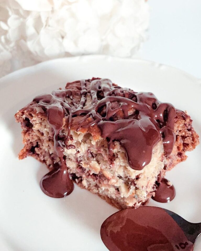 Gâteau aux flocons d&rsquo;avoine à la banane et au chocolat