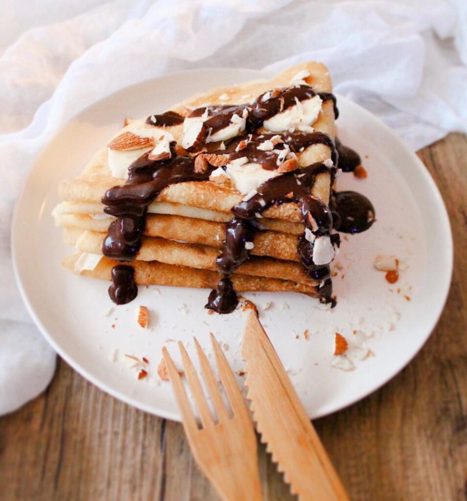 Crêpes et sauce cacao healthy