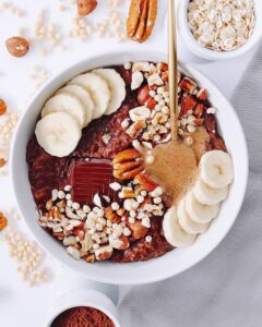 Porridge crémeux choco noisettes