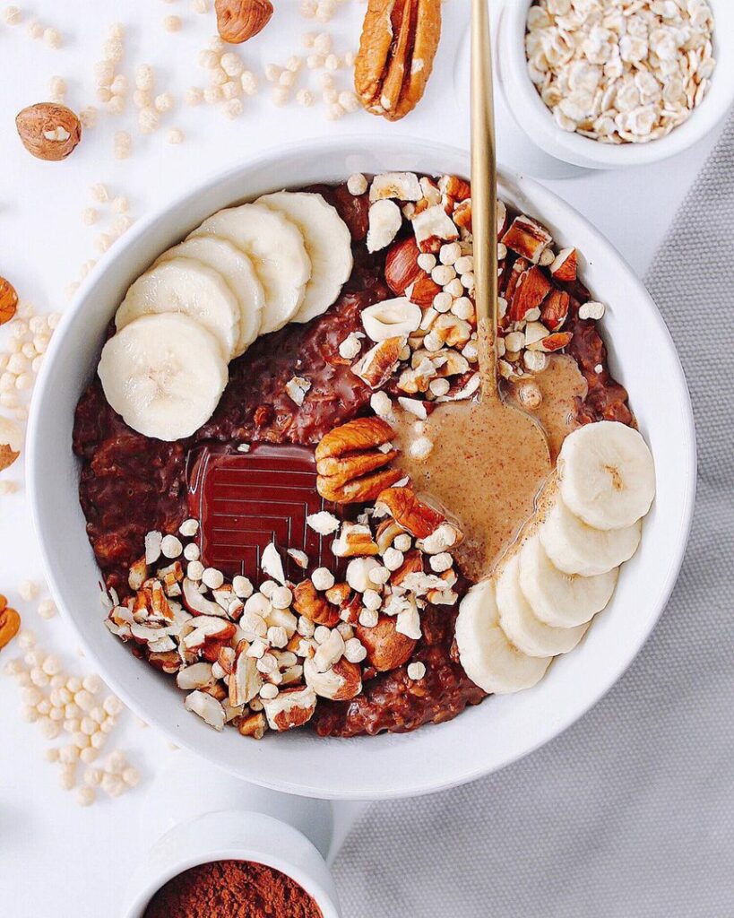 Porridge crémeux choco noisettes