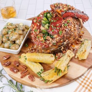 Bourbon Glazed Pecan Prime Rib