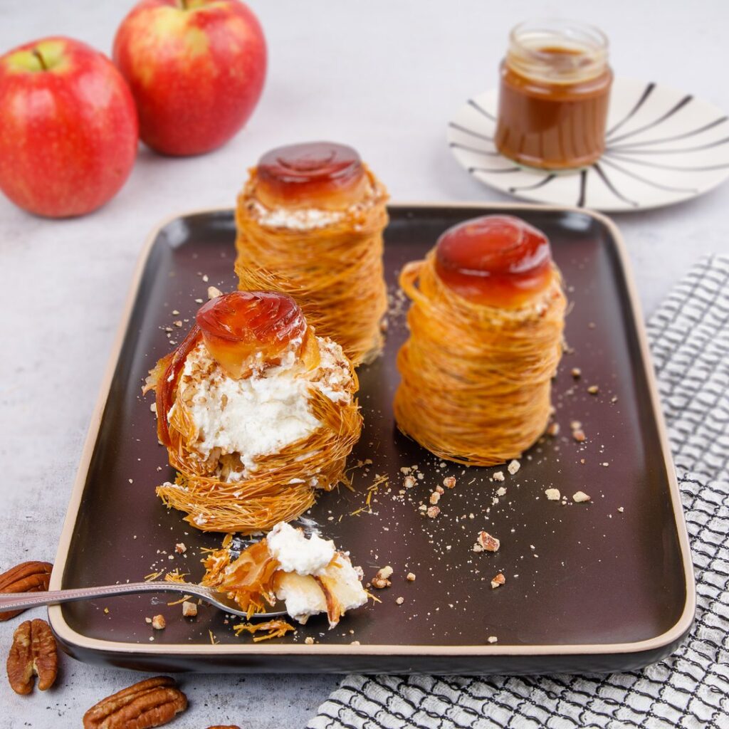Ninho de maçã com caramelo