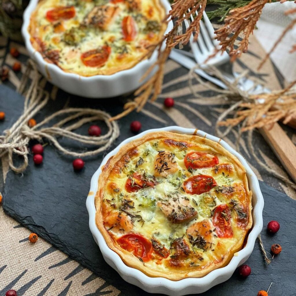 Tartelette au saumon et aux légumes