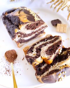 Gâteau marbré au chocolat et au beurre de cacahuètes de c