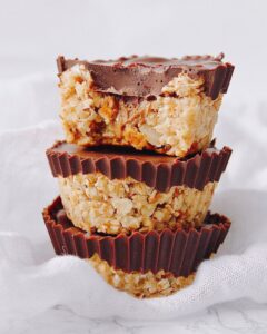 Granola cups amandes et choco Granola cups amandes et choco