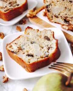 Cake salé poire, bleu et noix