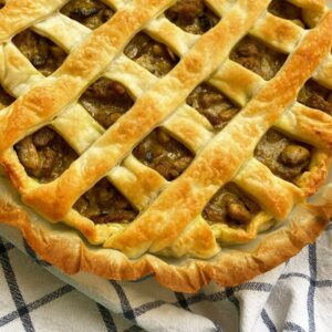 Tarte aux champignons et à la viande hachée