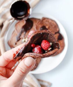 Mini pancakes healthy au cacao