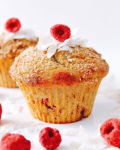Muffins coco framboises
